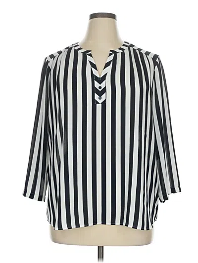 Pre-owned Van Heusen 3/4 Sleeve Blouse In White