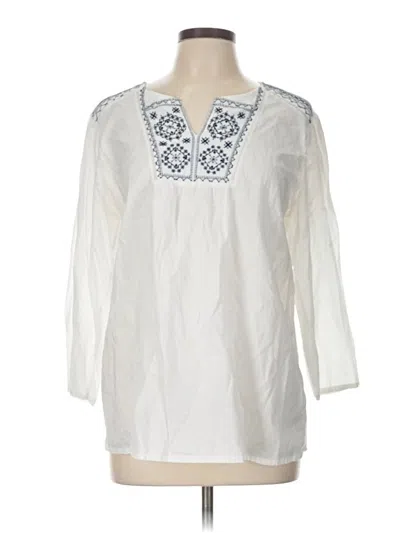 Pre-owned Van Heusen 3/4 Sleeve Blouse In White
