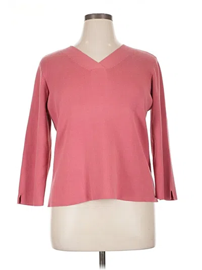 Pre-owned Van Heusen 3/4 Sleeve Top Pink V-neck Tops