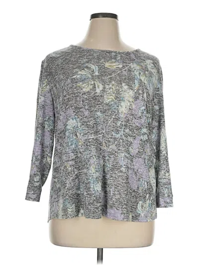 Pre-owned Van Heusen 3/4 Sleeve Top Silver Boatneck Tops