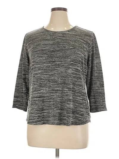 Pre-owned Van Heusen 3/4 Sleeve T-shirt In Gray