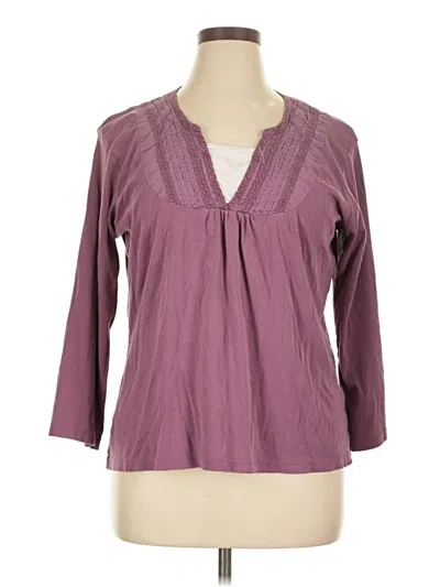 Pre-owned Van Heusen 3/4 Sleeve T-shirt In Purple