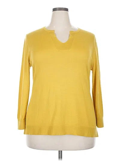 Pre-owned Van Heusen 3/4 Sleeve T-shirt In Yellow