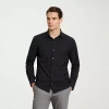 Van Heusen All Way Stretch Performance Mens Long Sleeve Slim Fit Button-down Shirt In Black