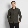Van Heusen All Way Stretch Performance Mens Long Sleeve Slim Fit Button-down Shirt In Green