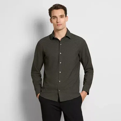 Van Heusen All Way Stretch Performance Mens Long Sleeve Slim Fit Button-down Shirt In Green