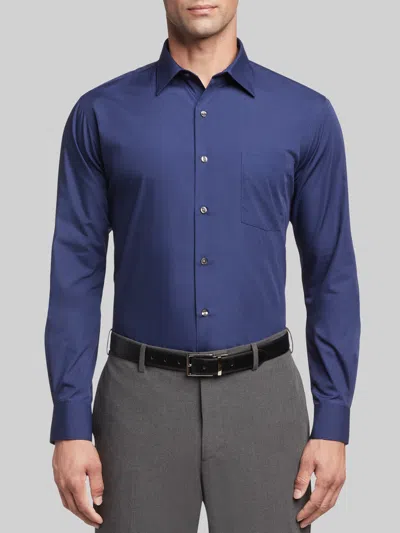 Van Heusen Athletic Fit Solid Poplin Dress Shirt In Blue