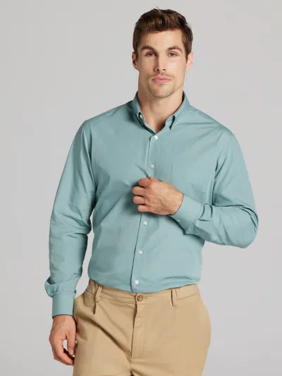 Van Heusen Athletic Fit Solid Poplin Dress Shirt In Green