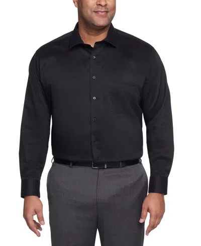 Van Heusen Big Men's Ultra Wrinkle Free Solid Dress Shirt In Black