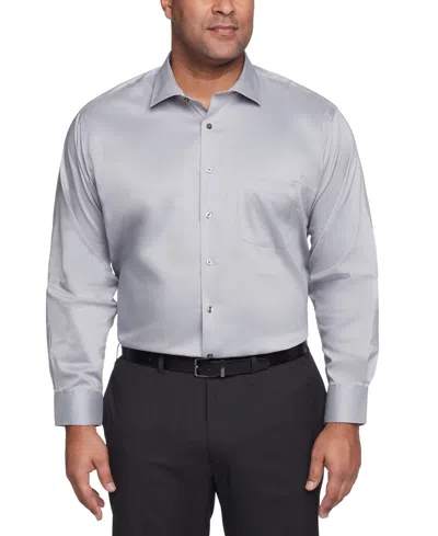Van Heusen Big Men's Ultra Wrinkle Free Solid Dress Shirt In Gray