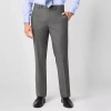 Van Heusen Birdseye Mens Stretch Fabric Modern Fit Flat Front Suit Pant In Gray