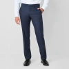 Van Heusen Birdseye Mens Stretch Fabric Modern Fit Flat Front Suit Pant In Blue