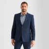 Van Heusen Birdseye Mens Stretch Fabric Modern Fit Suit Jacket In Blue