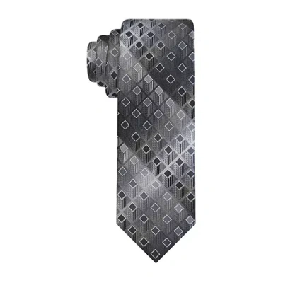 Van Heusen Black Shaded Geometric Tie In Gray