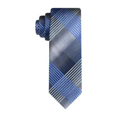 Van Heusen Black Shaded Plaid Tie In Blue