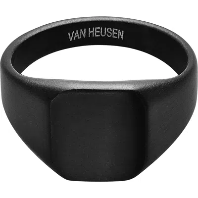 Van Heusen Black Stainless Steel Signet Ring