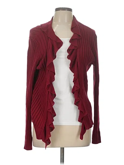Pre-owned Van Heusen Cardigan Sweater In Burgundy