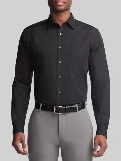 Van Heusen Classic Fit Solid Poplin Dress Shirt In Black
