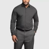 Van Heusen Big And Tall Comfort Performance Mens Regular Fit Stretch Fabric Wrinkle Free Long Sleeve Dress Shir In Gray