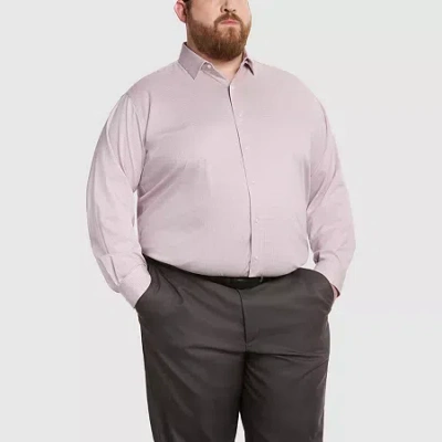 Van Heusen Comfort Performance Mens Big & Tall Classic Fit Stretch Fabric Wrinkle Free Long Sleeve Dress Shirt In Pink