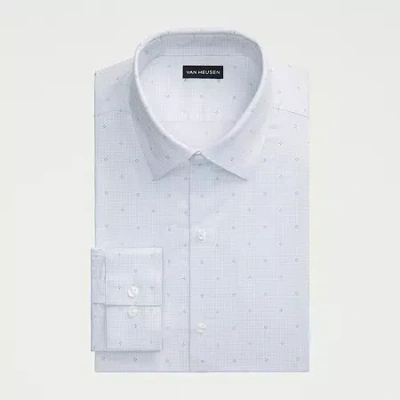 Van Heusen Comfort Performance Mens Slim Fit Stretch Fabric Wrinkle Free Dress Shirt In White