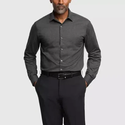 Van Heusen Comfort Performance Mens Slim Fit Stretch Fabric Wrinkle Free Long Sleeve Dress Shirt In Gold