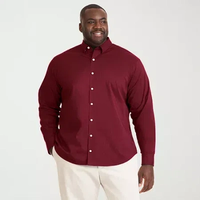 Van Heusen Cronbie Mens Long Sleeve Regular Fit Stretch Fabric Big And Tall Button-down Shirt In Red