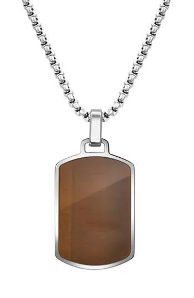 Van Heusen Dog Tag Necklace In Burgundy
