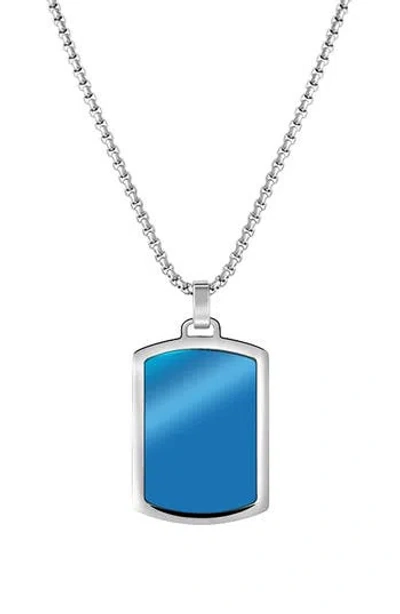 Van Heusen Dog Tag Pendant Necklace In Blue