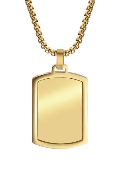 Van Heusen Dog Tag Pendant Necklace In Gold