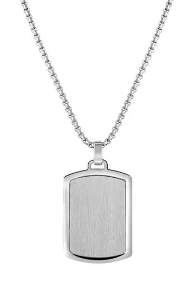 Van Heusen Dog Tag Pendant Necklace In Silver