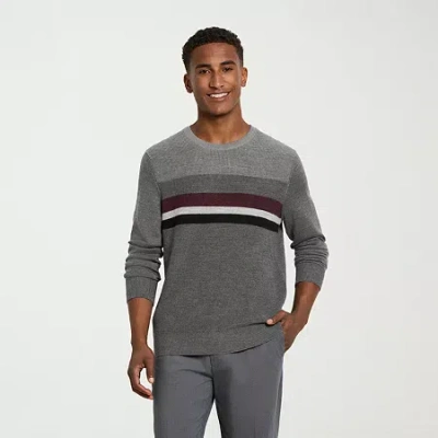 Van Heusen Essential Mens Crew Neck Long Sleeve Pullover Sweater In Gray