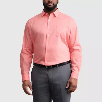 Van Heusen Everyday Defense Stain Shield Big And Tall Big And Tall Mens Stretch Fabric Wrinkle Free Long Sleeve In Pink