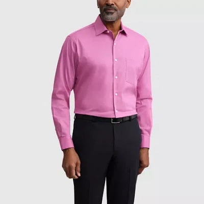 Van Heusen Everyday Defense Stain Shield Fitted Mens Modern Fit Stretch Fabric Wrinkle Free Dress Shirt In Brown