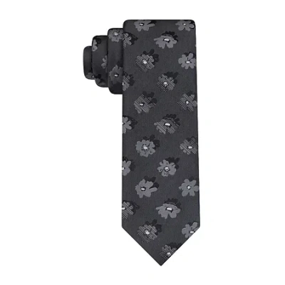 Van Heusen Everyday Defense Stain Shield Floral Tie In Black