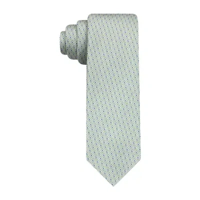 Van Heusen Everyday Defense Stain Shield Geometric Tie In Green