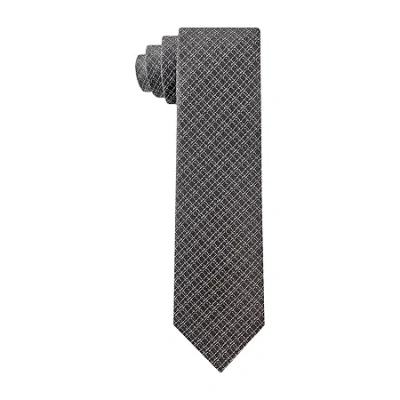 Van Heusen Everyday Defense Stain Shield Grid Tie In Gray