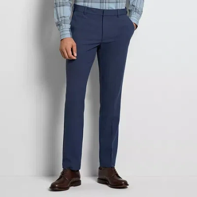 Van Heusen Everyday Defense Stain Shield Mens Regular Fit Dress Flat Front Pant In Blue