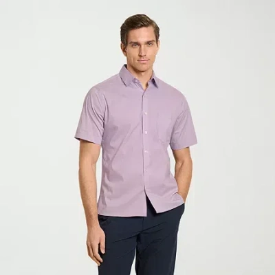 Van Heusen Everyday Defense Stain Shield Mens Short Sleeve Slim Fit Button-down Shirt In Pink