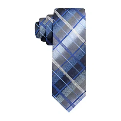Van Heusen Extra Long Plaid Tie In Blue