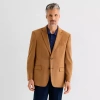 Van Heusen Faux Suede Mens Stretch Fabric Modern Fit Sport Coat In Brown