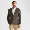 Van Heusen Faux Suede Mens Stretch Fabric Modern Fit Sport Coat In Brown