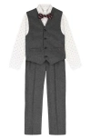 Van Heusen Kids' Dress Shirt, Pants, Vest & Bow Tie Set In Multi