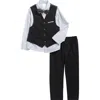Van Heusen Kids' Vest, Button-up Shirt, Pants & Bow Tie Set In Black
