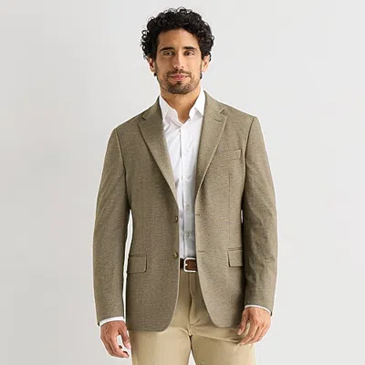 Van Heusen Knit Mens Grid Modern Fit Sport Coat In Sand