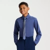 Van Heusen Little & Big Kid Boys Long Sleeve Point Collar Shirt + Tie Set In Blue