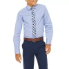 Van Heusen Little & Big Kid Boys Long Sleeve Point Collar Shirt + Tie Set In Blue