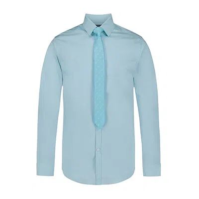 Van Heusen Little & Big Kid Boys Stretch Fabric Long Sleeve Point Collar Shirt + Tie Set In Green