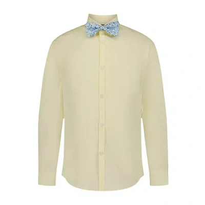 Van Heusen Little & Big Kid Boys Stretch Fabric Long Sleeve Point Collar Shirt + Tie Set In Yellow