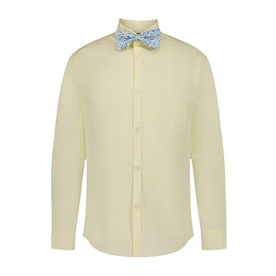 Van Heusen Little & Big Kid Boys Stretch Fabric Long Sleeve Point Collar Shirt + Tie Set In Yellow